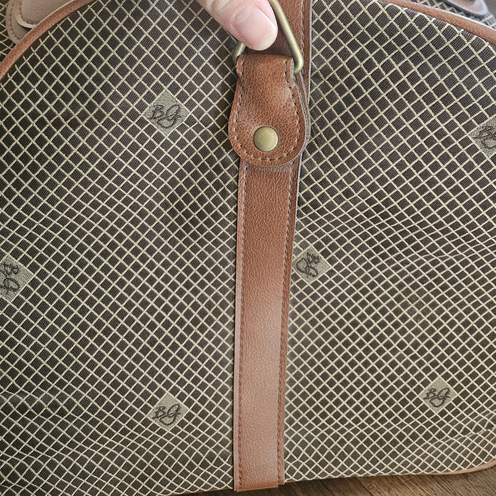 Bg Brown Leather Accent Travel Duffel Bag